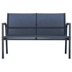 Ensemble Tarquinia en fer et résine bois - Textilène anthracite - Anthracite Greenwood