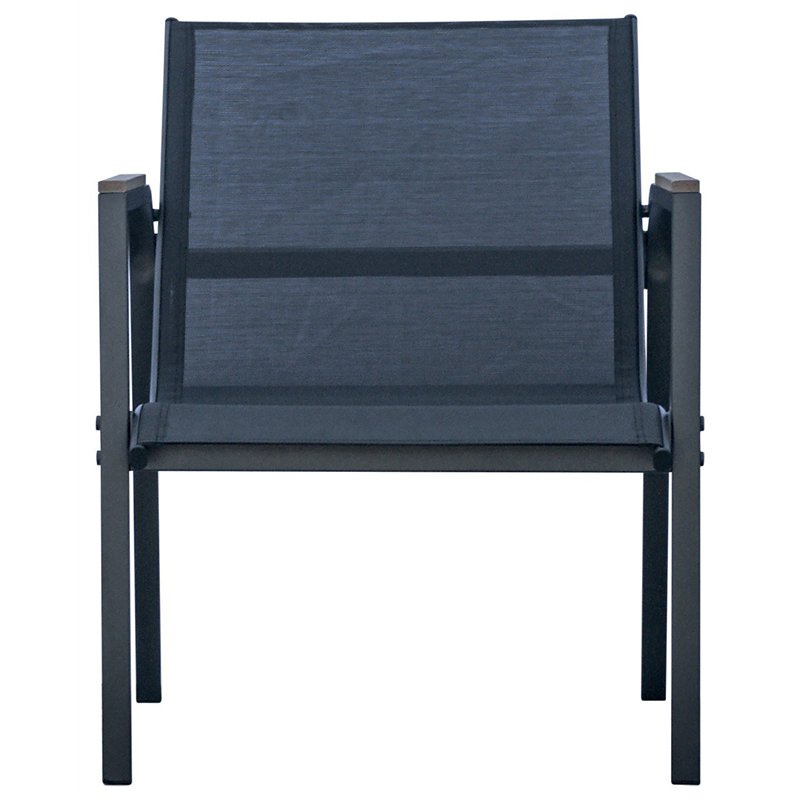 Ensemble Tarquinia en fer et résine bois - Textilène anthracite - Anthracite Greenwood Ensemble Tarquinia en fer et résine bois - Textilène anthracite - Anthracite Greenwood