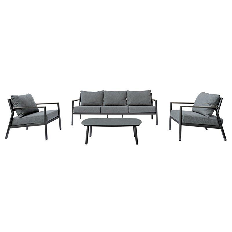 Greenwood Cadiz Aluminum Lounge Set - Anthracite