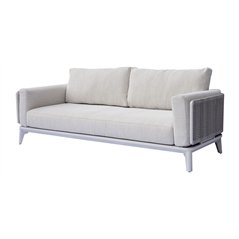 Set Nantes In Alluminio - Wicker Grigio - Bianco