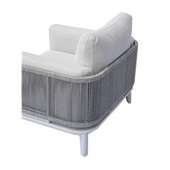 Set Nantes In Alluminio - Wicker Grigio - Bianco