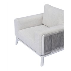 Set Nantes In Alluminio - Wicker Grigio - Bianco