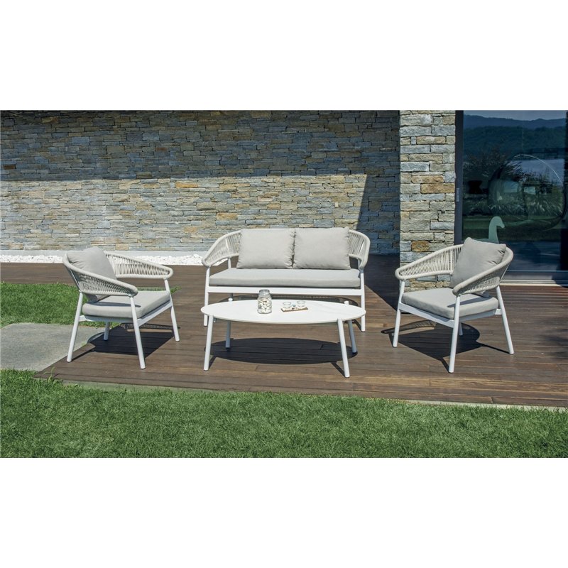 Ensemble Cap-Ferrat en aluminium - Corde blanche - Blanche Greenwood Ensemble Cap-Ferrat en aluminium - Corde blanche - Blanche Greenwood