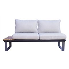 Set Angolare Saint Tropez In Alluminio E Resin Wood - Antracite