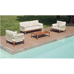 Set Bandol In Alluminio - Corda Beige - Rosso