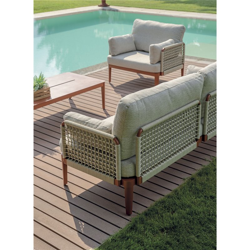 Bandoulière en aluminium - Corde beige - Rouge Greenwood Bandoulière en aluminium - Corde beige - Rouge Greenwood