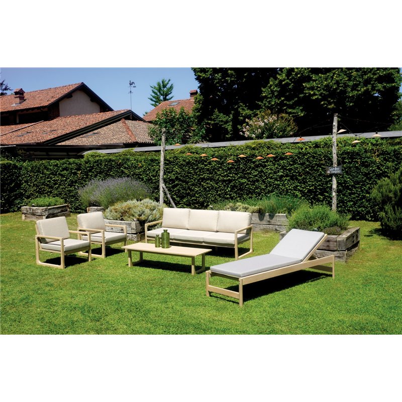 Greenwood Dresda Lounge Set In Acacia - Teak Color Finish