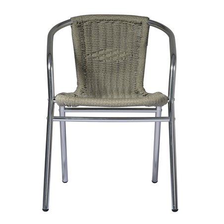 Sedia Contract In Alluminio e Wicker - Paglia