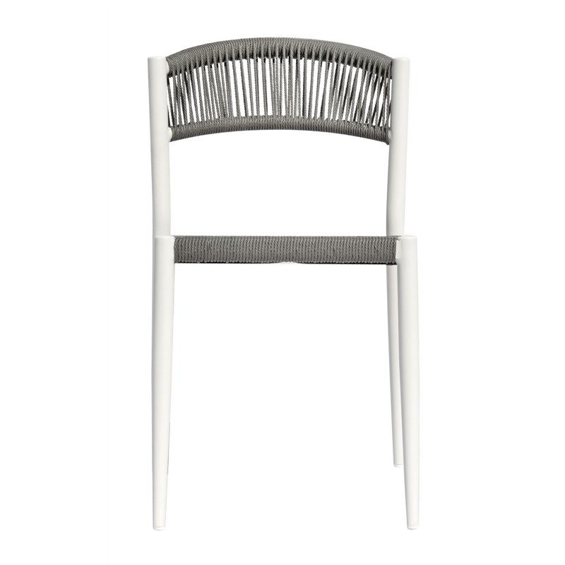 Chaise de jardin Milano en aluminium - Osier gris - Blanc Greenwood