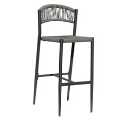 Sgabello Milano In Alluminio - Wicker Grigio - Antracite