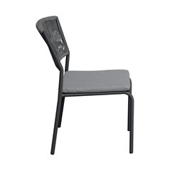 Chaise de jardin Modena en aluminium - Gris corde d'extérieur - Anthracite Greenwood