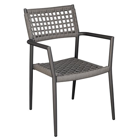 Sedia Padova In Alluminio - Wicker Antracite - Antracite