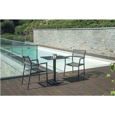 Sedia Padova In Alluminio - Wicker Antracite - Antracite