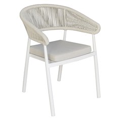 Sedia Perugia In Alluminio - Corda Per Esterni Bianca - Bianco