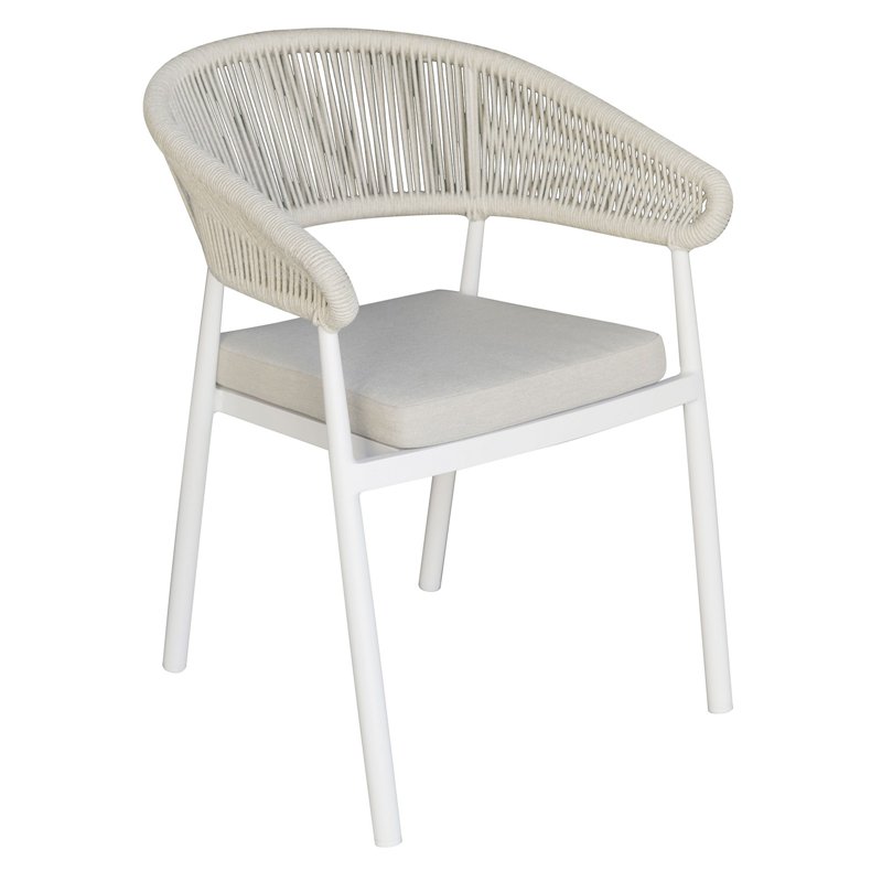 Chaise de jardin en aluminium Perugia - Corde d'extérieur blanche - Blanche Greenwood