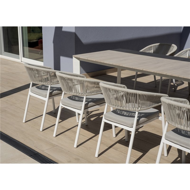 Greenwood Perugia Aluminum Garden Chair - White Outdoor Rope - White