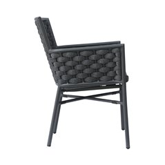 Greenwood Bologna Aluminum Garden Chair - Outdoor Rope Anthracite - Anthracite