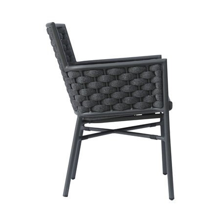 Greenwood Bologna Aluminum Chair - Outdoor Rope Anthracite - Anthracite