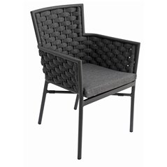 Sedia Bologna In Alluminio - Corda Per Esterni Antracite - Antracite