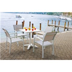 Tavolo Calipso In Alluminio 70x70 cm - Bianco