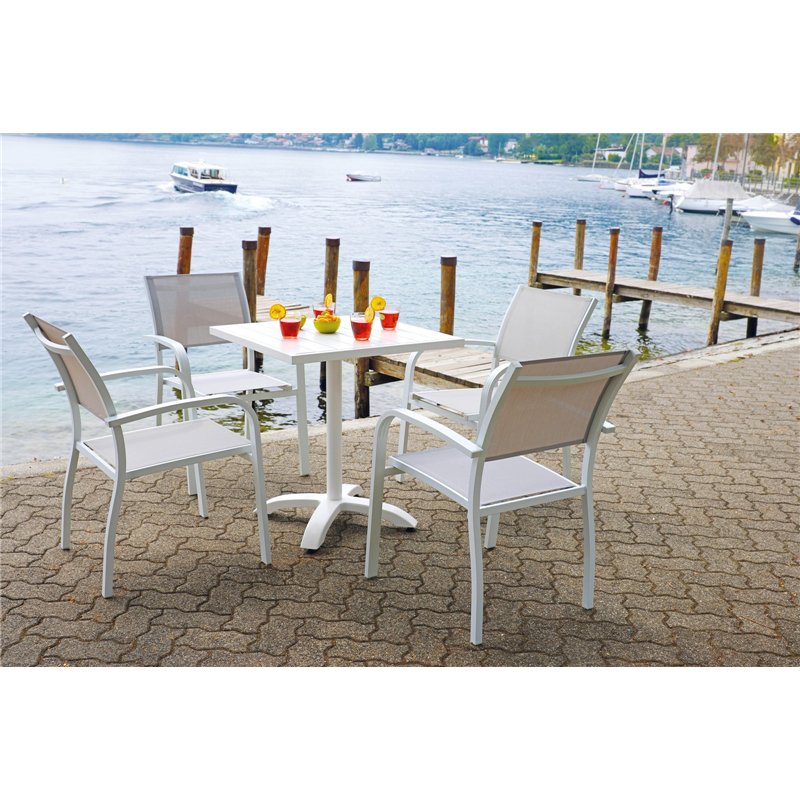 Table de jardin Calipso en aluminium 70x70 cm - Blanche Greenwood