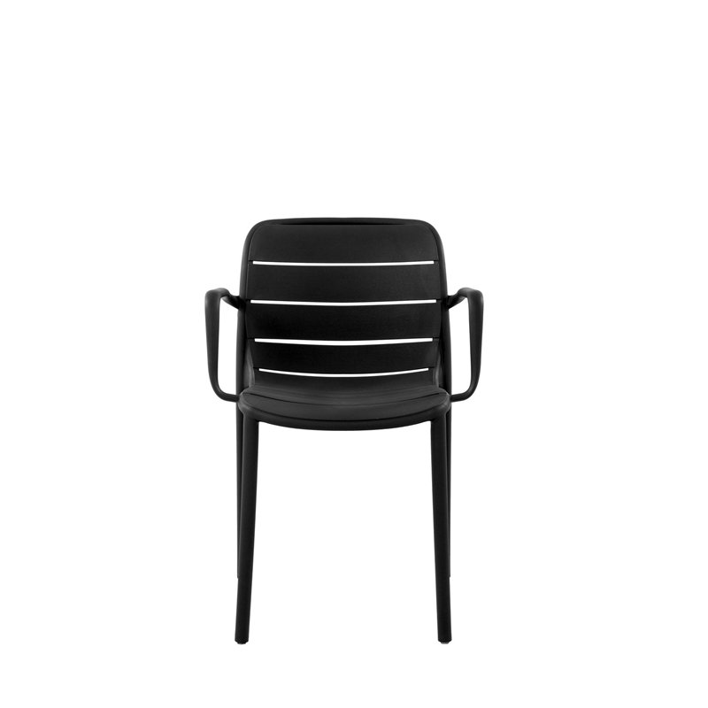 Greenwood Pisa Garden Garden Chair with Armrests in Polypropylene with Fiberglass - Anthracite