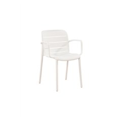 Greenwood Pisa Garden Garden Chair with Armrests in Polypropylene with Fiberglass - White