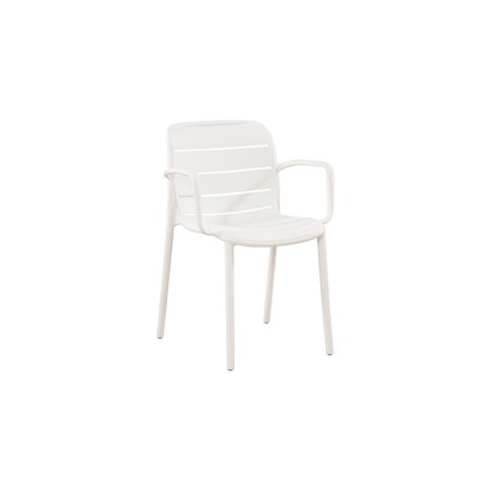 Greenwood Pisa Garden Garden Chair with Armrests in Polypropylene with Fiberglass - White