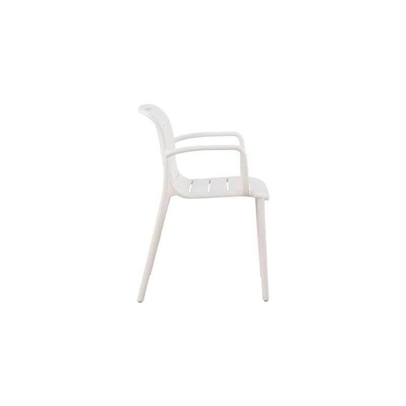 Greenwood Pisa Garden Garden Chair with Armrests in Polypropylene with Fiberglass - White