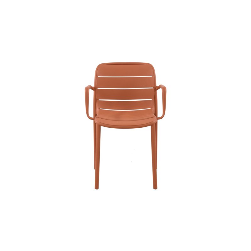 Greenwood Pisa Garden Garden Chair with Armrests in Polypropylene with Fiberglass - Brick