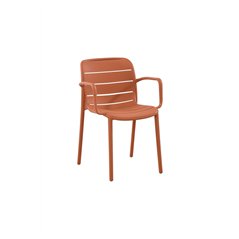Greenwood Pisa Garden Garden Chair with Armrests in Polypropylene with Fiberglass - Brick