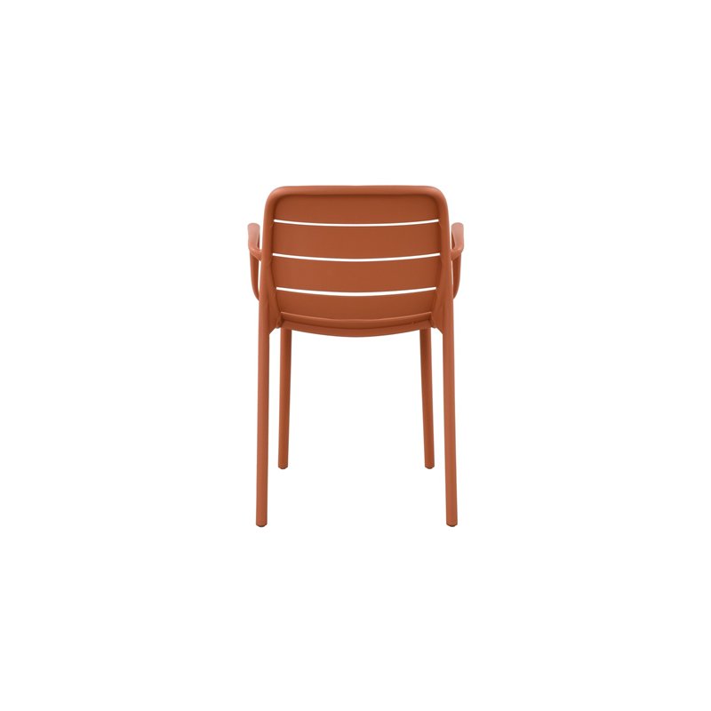 Greenwood Pisa Garden Garden Chair with Armrests in Polypropylene with Fiberglass - Brick