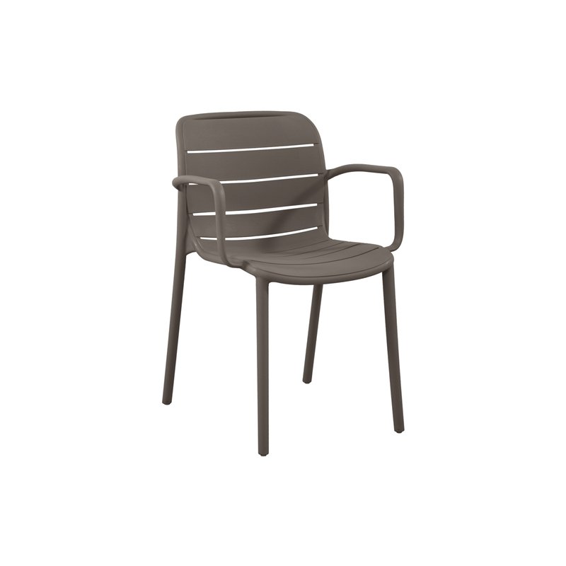 Greenwood Pisa Garden Garden Chair with Armrests in Polypropylene with Fiberglass - Dove Gray