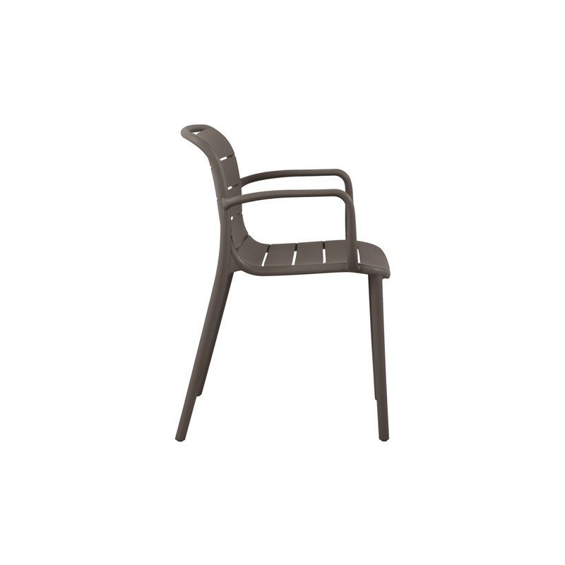 Greenwood Pisa Garden Garden Chair with Armrests in Polypropylene with Fiberglass - Dove Gray