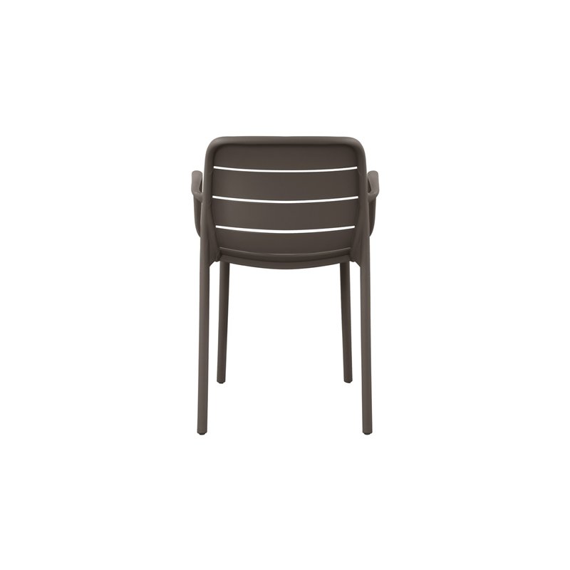 Greenwood Pisa Garden Garden Chair with Armrests in Polypropylene with Fiberglass - Dove Gray