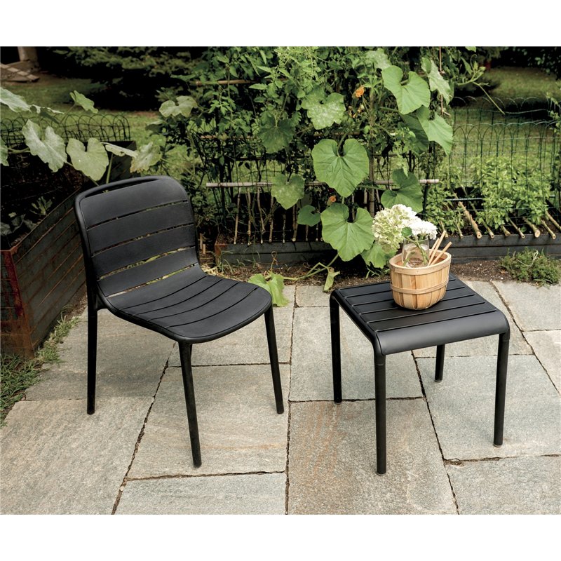 Greenwood Polypropylene Coffee Garden Table with Fiberglass 45x45 cm - Anthracite