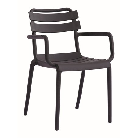 Greenwood Monza Garden Garden Chair with Armrests in Polypropylene with Fiberglass - Anthracite