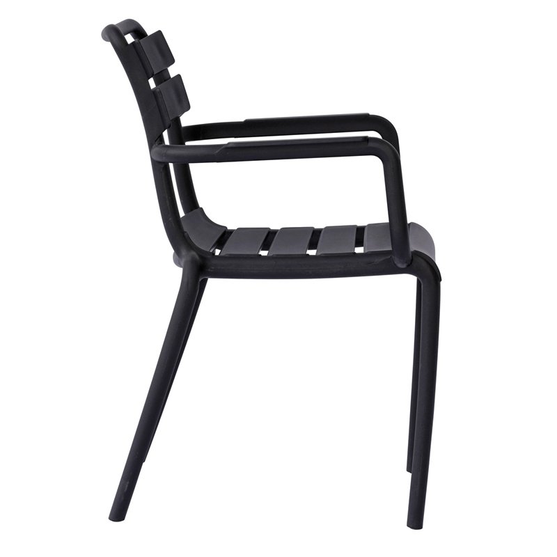 Greenwood Monza Garden Garden Chair with Armrests in Polypropylene with Fiberglass - Anthracite