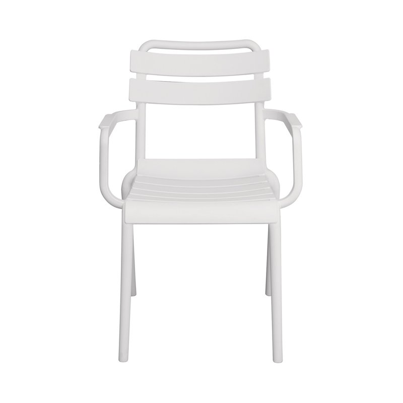 Greenwood Monza Garden Garden Chair with Armrests in Polypropylene with Fiberglass - White