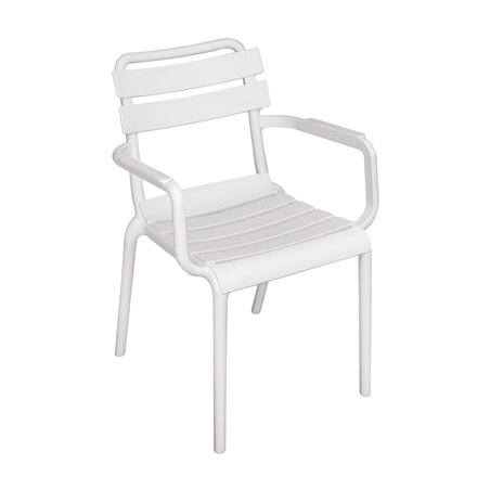 Greenwood Monza Garden Garden Chair with Armrests in Polypropylene with Fiberglass - White