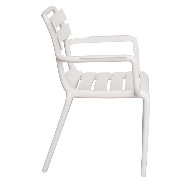 Greenwood Monza Garden Garden Chair with Armrests in Polypropylene with Fiberglass - White