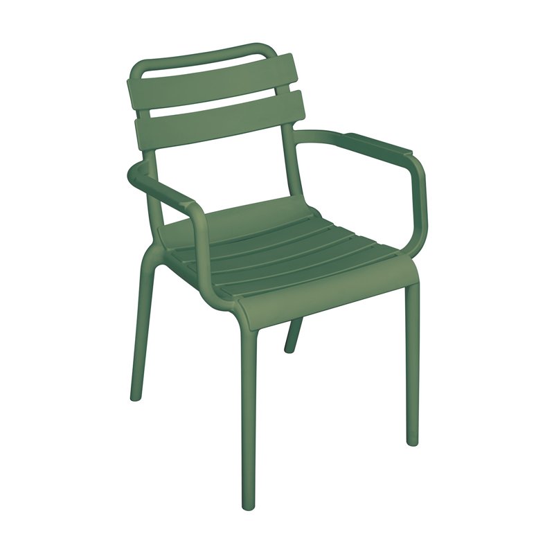 Greenwood Monza Garden Garden Chair with Armrests in Polypropylene with Fiberglass - Green