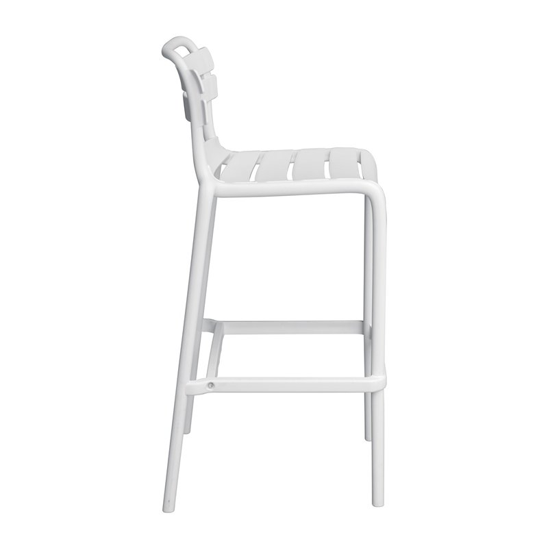 Greenwood Monza Stool in Polypropylene with Fiberglass - White