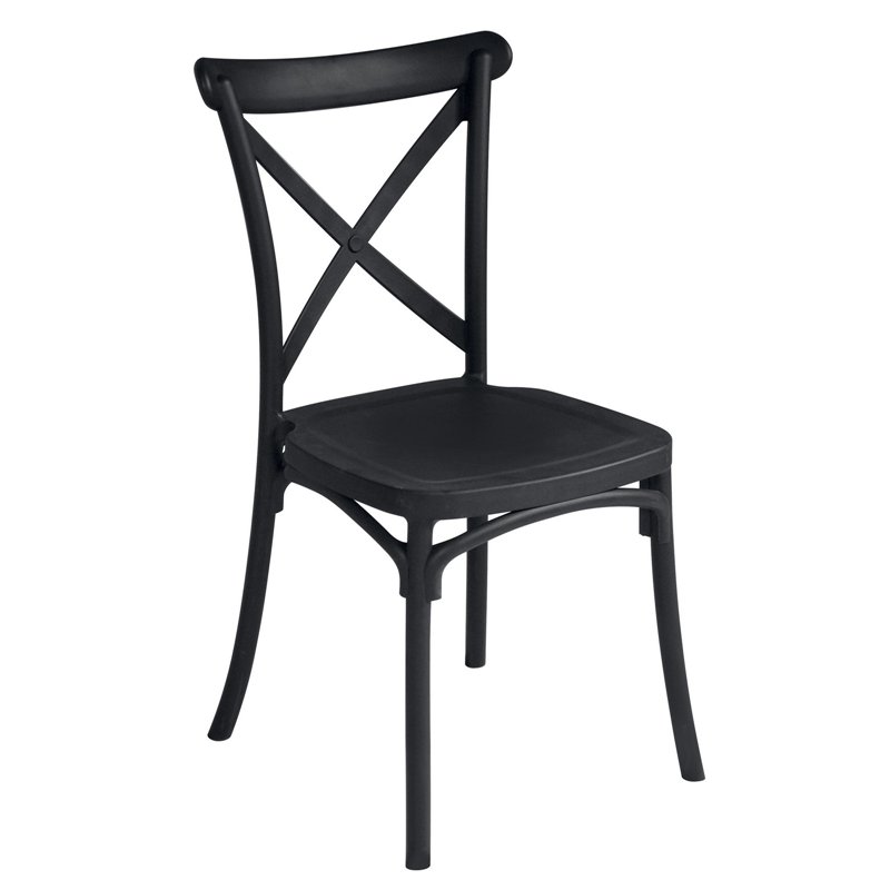 Chaise de jardin Trattoria en polypropylène et fibre de verre - Anthracite Greenwood Chaise de jardin Trattoria en polypropylène et fibre de verre - Anthracite Greenwood