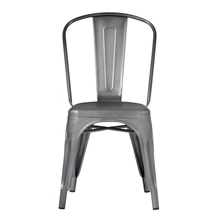 Sedia In Lamiera - Silver - Impilabile