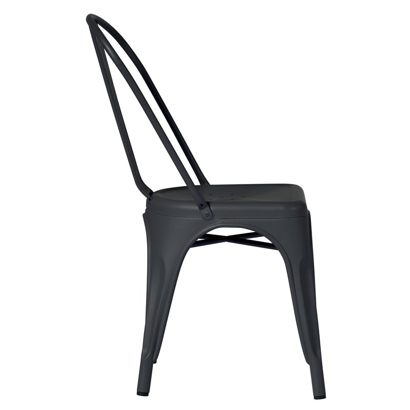 Greenwood Sheet Metal Garden Chair - Lead - Stackable