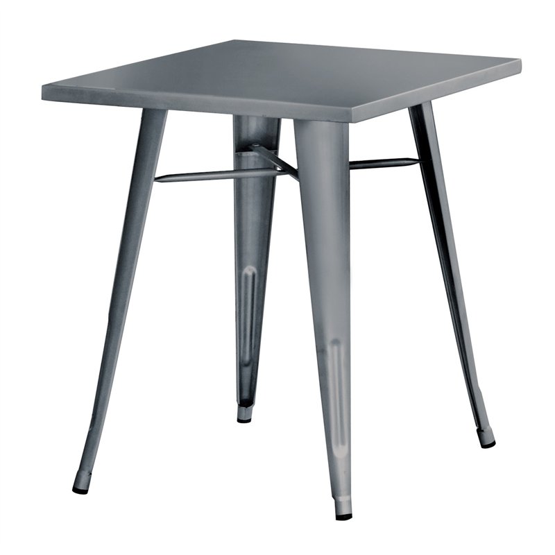 Table de jardin en tôle argentée 60 x 60 cm Greenwood