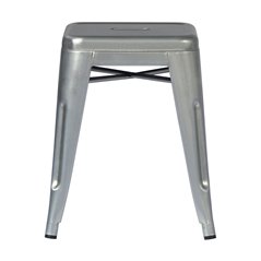 Sgabello Basso In Lamiera - Silver - Impilabile