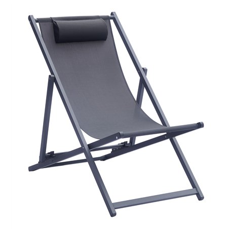 Sdraio Mare In Alluminio - Textilene Antracite - Antracite