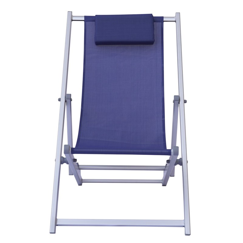 Greenwood Professional Aluminum Beach Garden Chair - Blue Textilene